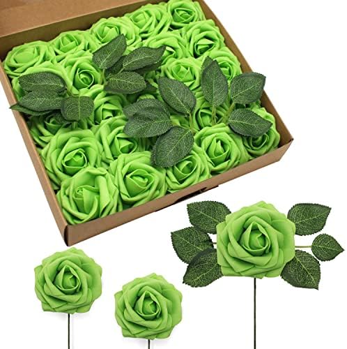 JOYLEX Realistic Roses Artificial Flowers 25pcs Set