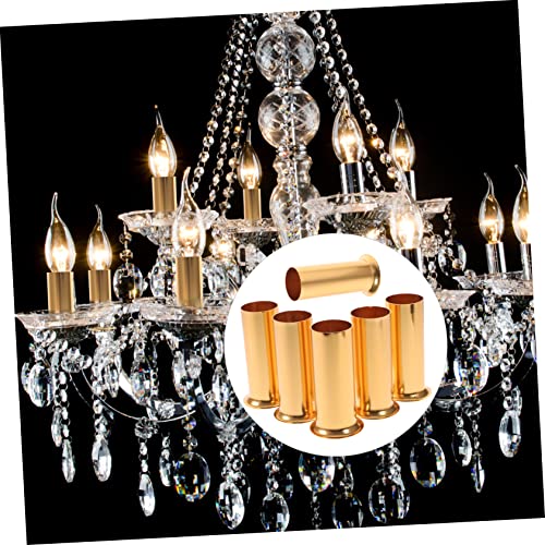 6Pcs Golden Candle Covers for Chandelier Light Fixtures