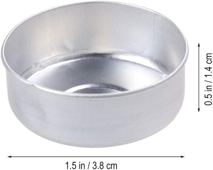 EXCEART 200pcs Aluminum Tea Light Tins for Candle Making and Crafts