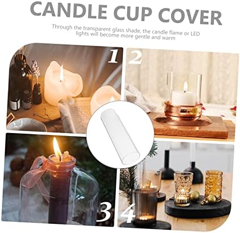 VINTORKY 4pcs Glass Candle Cups Cover Decorative Tube Shades