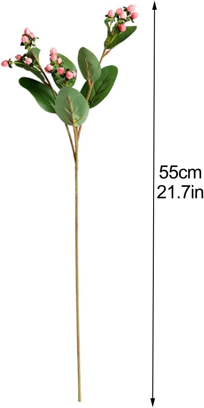 3Pcs Artificial Hypericum Berry Stem for Wedding Home Decor
