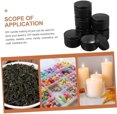 ERINGOGO 12pcs Tinplate Candle Jars for Storage and Crafting