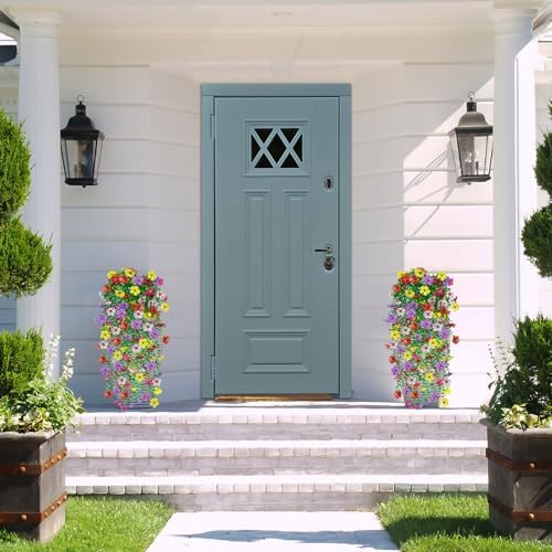 4 Pcs Artificial Hanging Flowers for Outdoor Decor