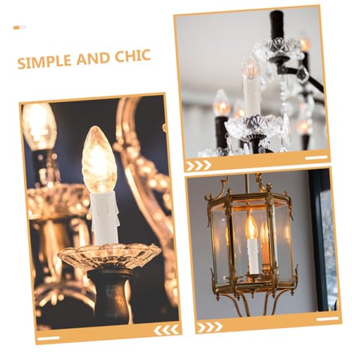 Happyyami 15pcs Chandelier Candle Sleeves Plastic Covers for Votive Holders