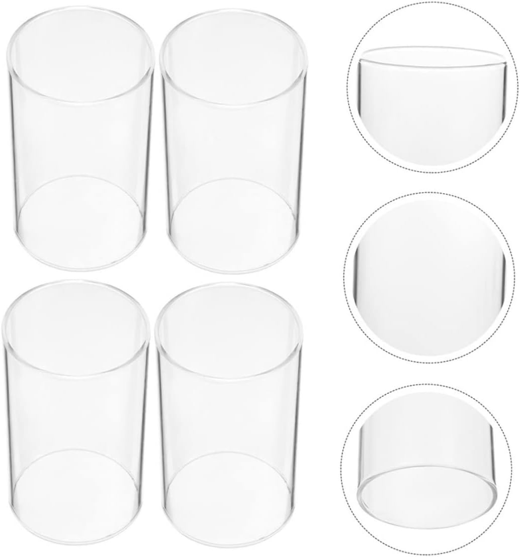 Zerodeko 4pcs Clear Glass Candle Covers