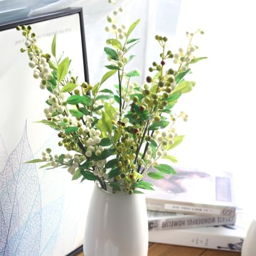Valcatch Artificial Berries White Lifelike Faux Fruit
