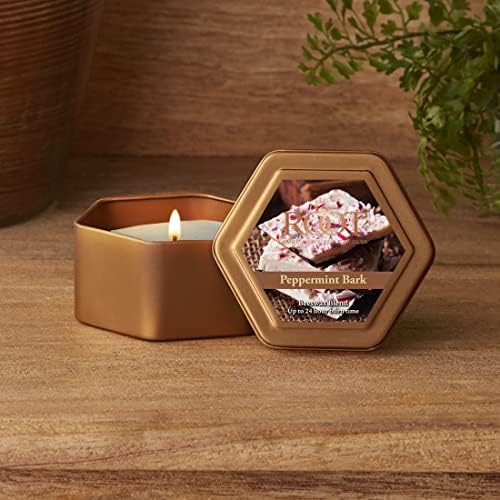 Root Candles Peppermint Bark Scented Candle in Travel Tin