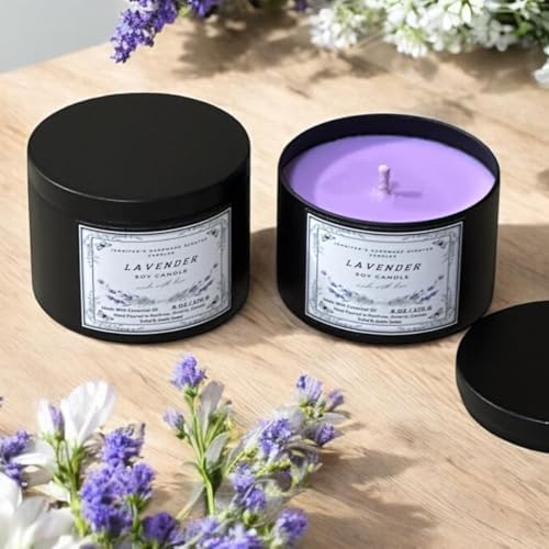 Coloch 24 Pack 8 Oz Black Matte Metal Candle Tins with Lid