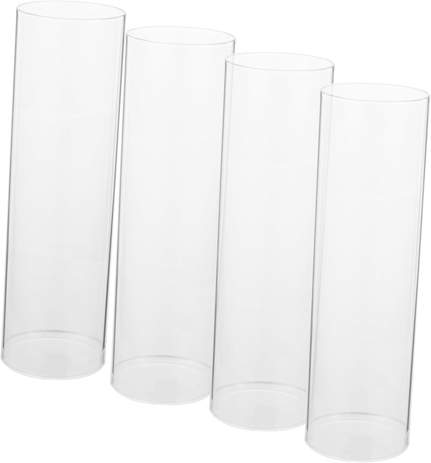 VINTORKY 4pcs Glass Candle Cups Cover Decorative Tube Shades