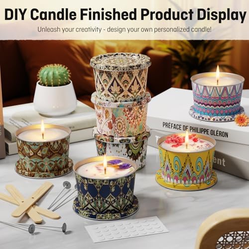 Nexuraze 24-Pack Candle Tins with Lids and Wicks