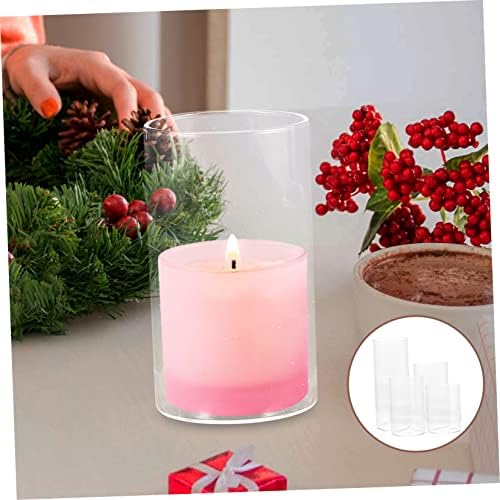 Cabilock 4Pcs Glass Candle Shades Windproof Holders for Decorations