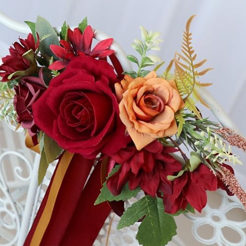 Xnferty Wedding Aisle Flowers with Chiffon Ribbons