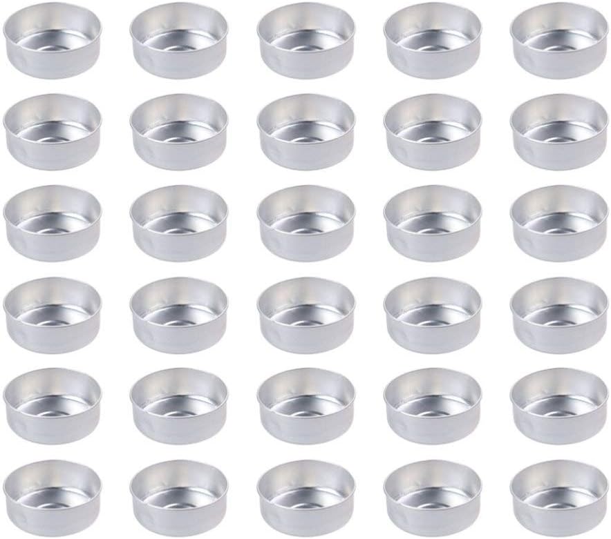 EXCEART 200pcs Aluminum Tea Light Tins for Candle Making and Crafts