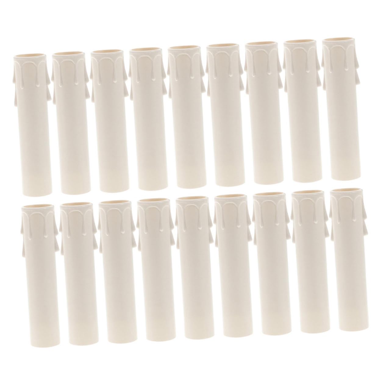 Ciieeo 30pcs White Plastic Candle Sleeve Covers for Candelabra Drip Protection