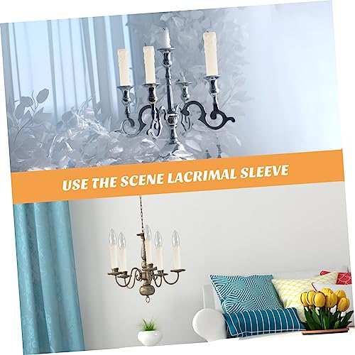 NUOBESTY 20pcs Plastic Chandelier Candle Covers Decorative Sleeves