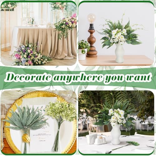 Cindeer 125 Pcs Artificial Greenery Stems Box Set