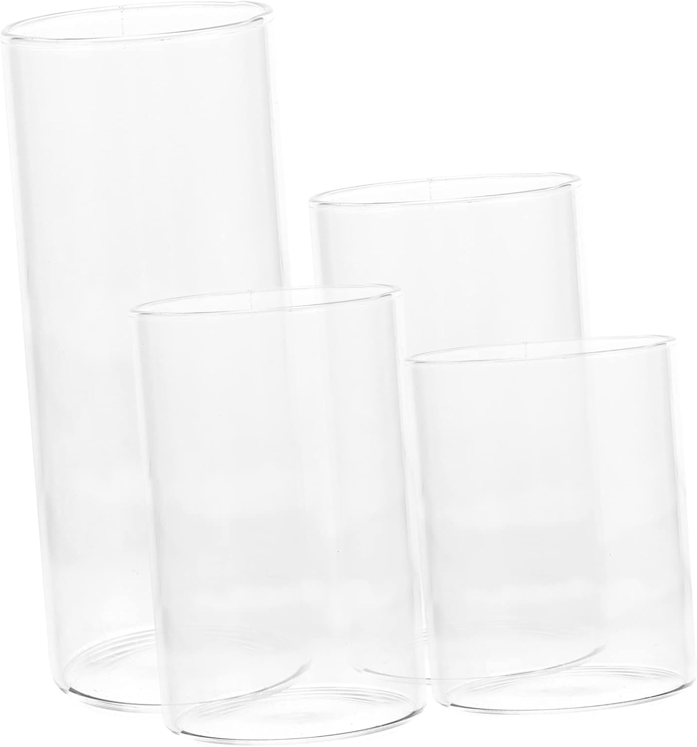 Cabilock 4Pcs Glass Candle Shades Windproof Holders for Decorations