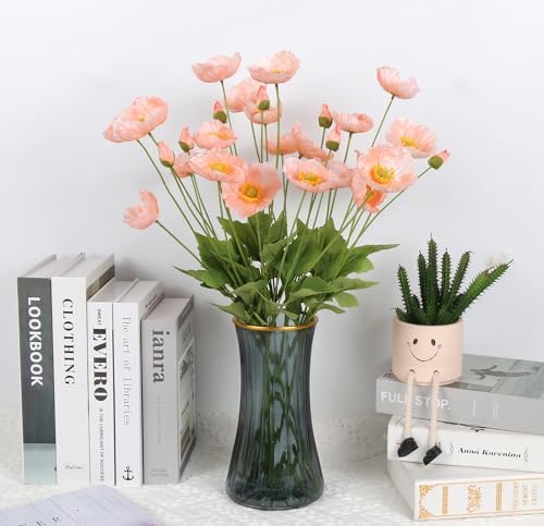 ICBOX Poppy Flowers Artificial 8PCS Champagne