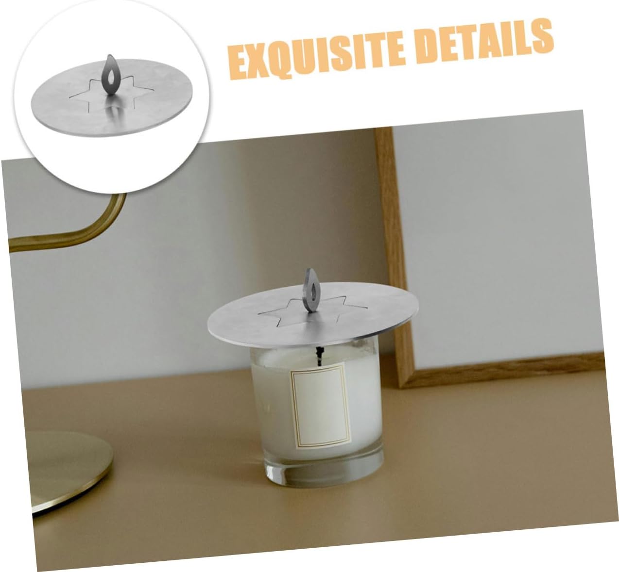 Stainless Steel Candle Jar Lid Shade Sleeves with Star Design