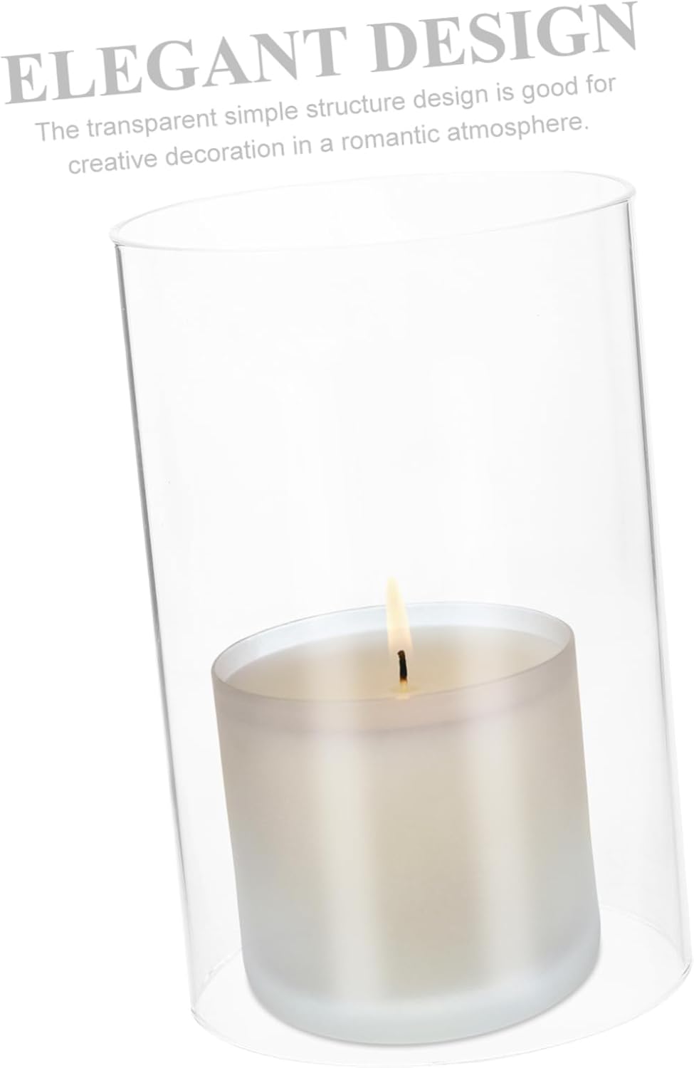 2pcs Glass Candle Covers Windproof Holders for Romantic Decor