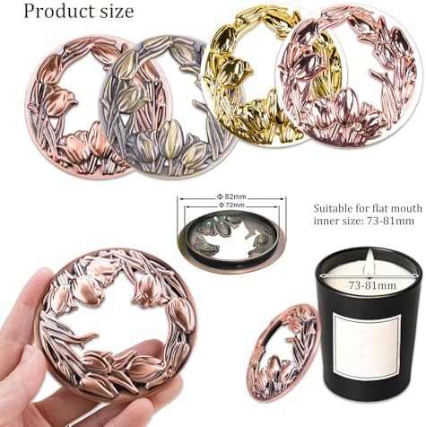 2Pcs Brass Red Candle Toppers for Jar Candles