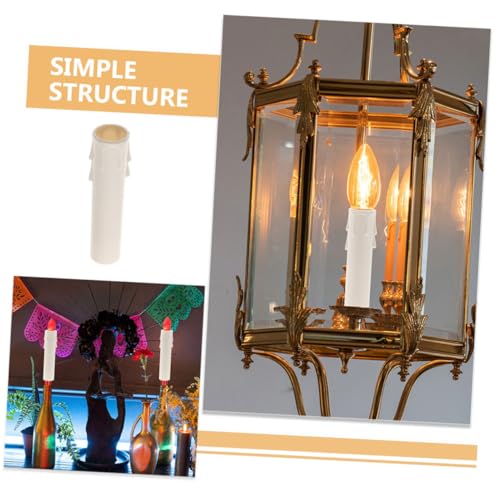 15pcs Elegant White Candle Sleeves for Chandeliers and Tall Candle Holders