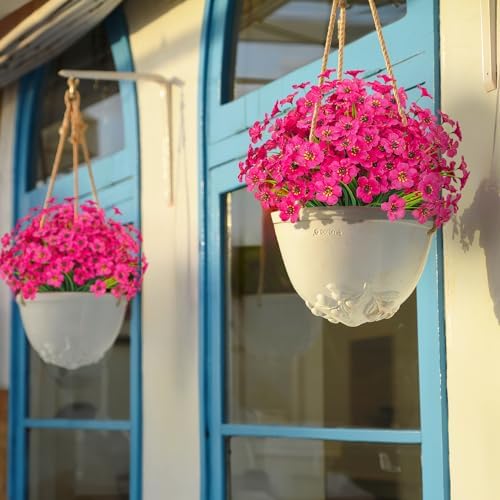 Outdoor Artificial Flowers 21 UV Resistant Bundle Fake Plants