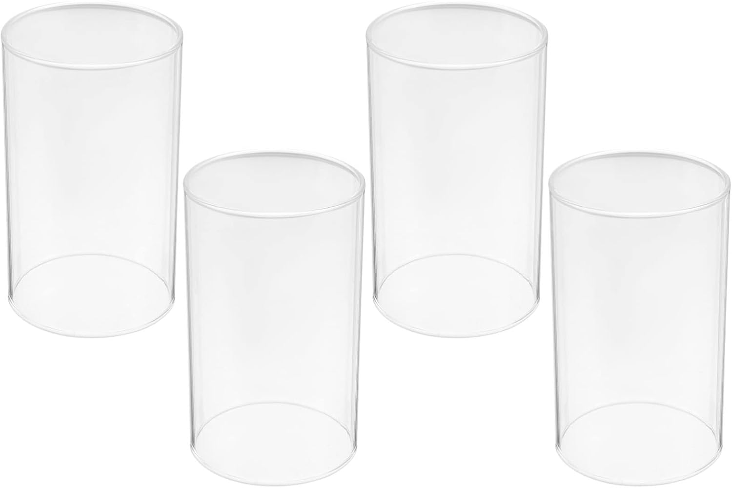 Cabilock 4pcs Glass Candle Lampshade Cover for Pillar Candles
