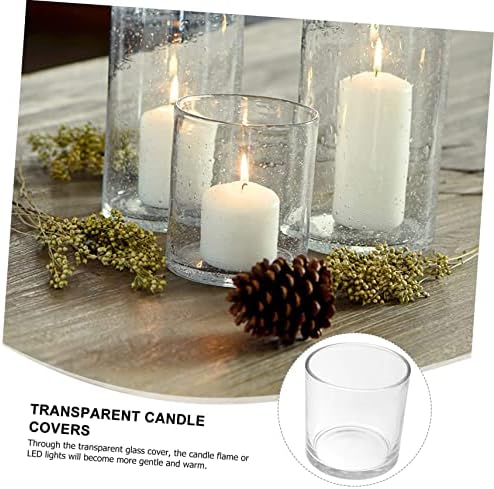 Zerodeko Simple Candle Protectors Glass Shades Windproof Holders