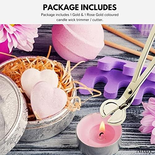 Arolly Sturdy Candle Wick Trimmer - Pack of 2 Premium Stainless Steel Wick Cutter