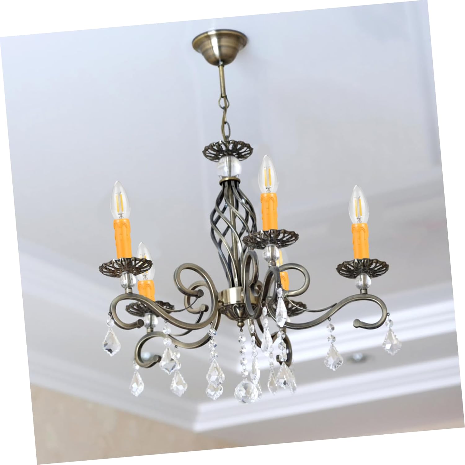 20 Pcs Lightweight Plastic Candle Sleeves with Tear Pattern Chandelier Socket Covers
