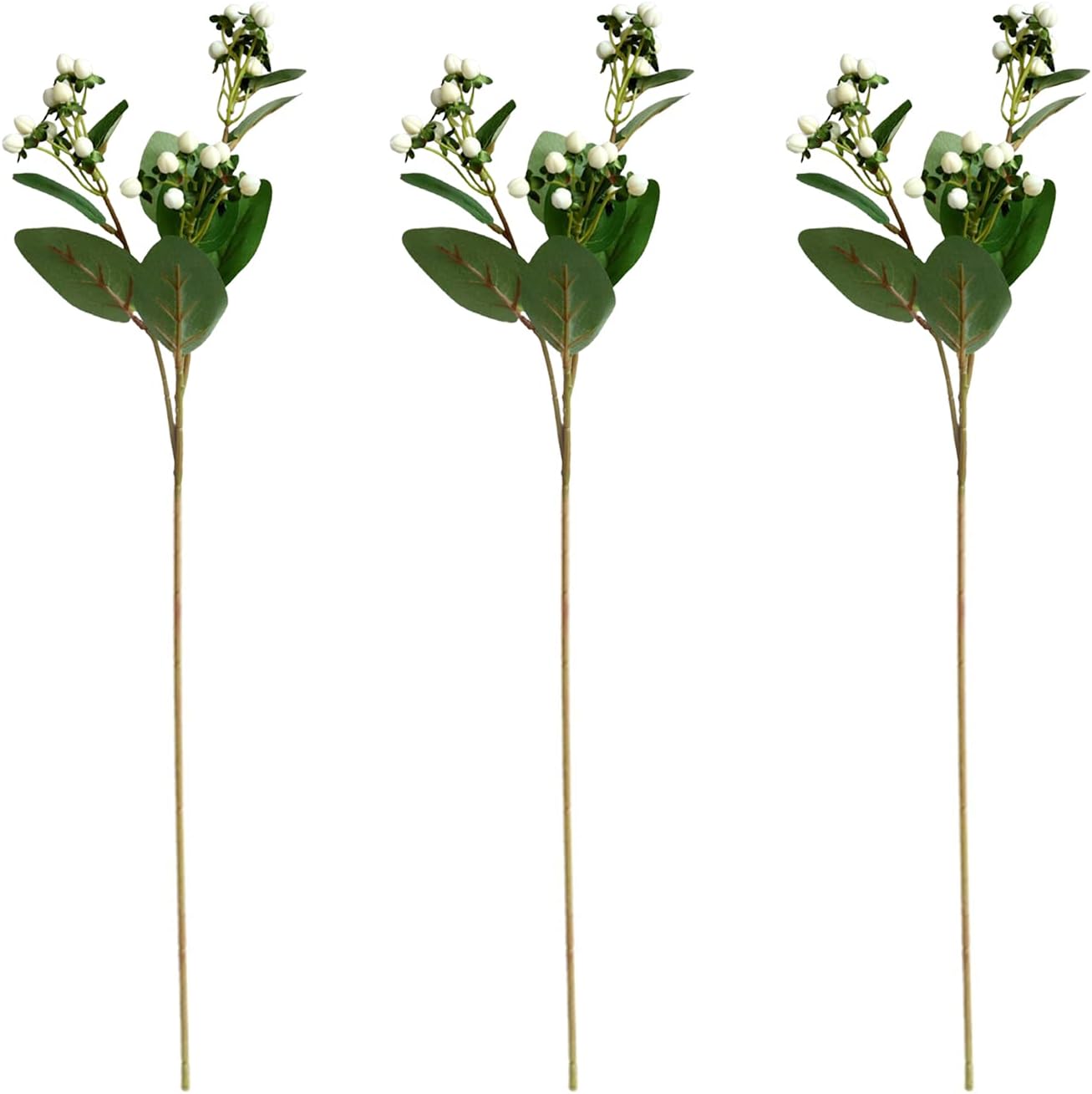 3Pcs Artificial Hypericum Berry Stem for Wedding Home Decor