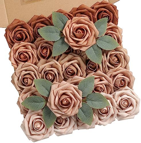 Artificial Dusty Rose Flowers 25pcs for Wedding Centerpieces