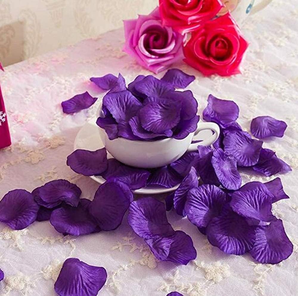 900pcs White Purple Black Artificial Silk Rose Petals for Wedding Events