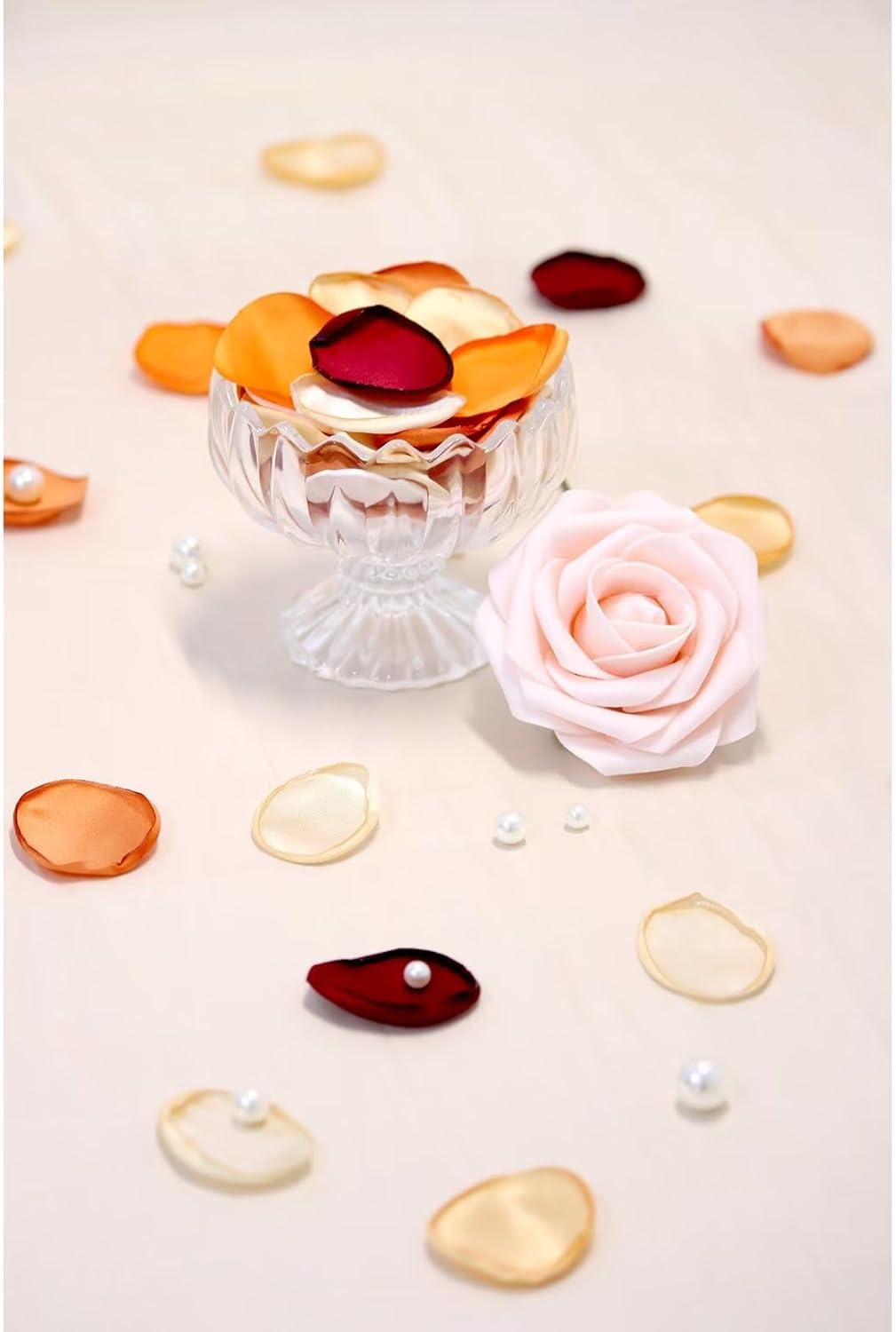300pcs Orange Rose Petals Artificial Wedding Decor