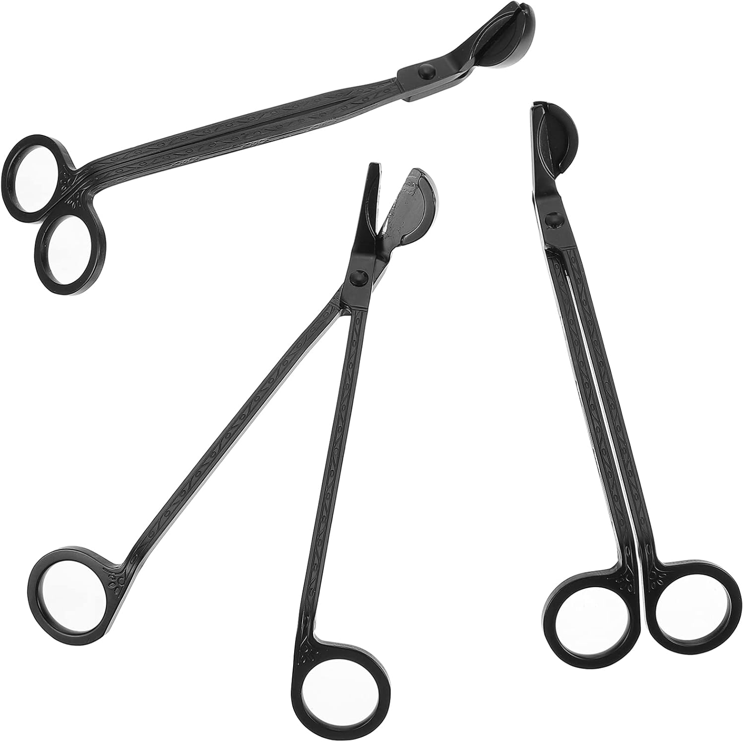 IMIKEYA 3pcs Black Stainless Steel Candle Wick Trimmers and Snuffers