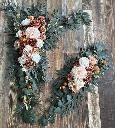 Wedding Arch Flowers with Drapes Kit - 4 Pack