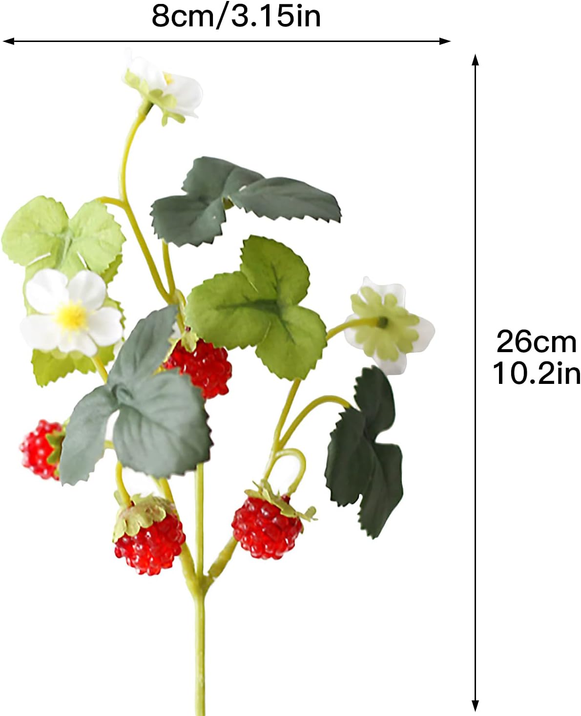 10 Branches Artificial Strawberries Decorative Plants