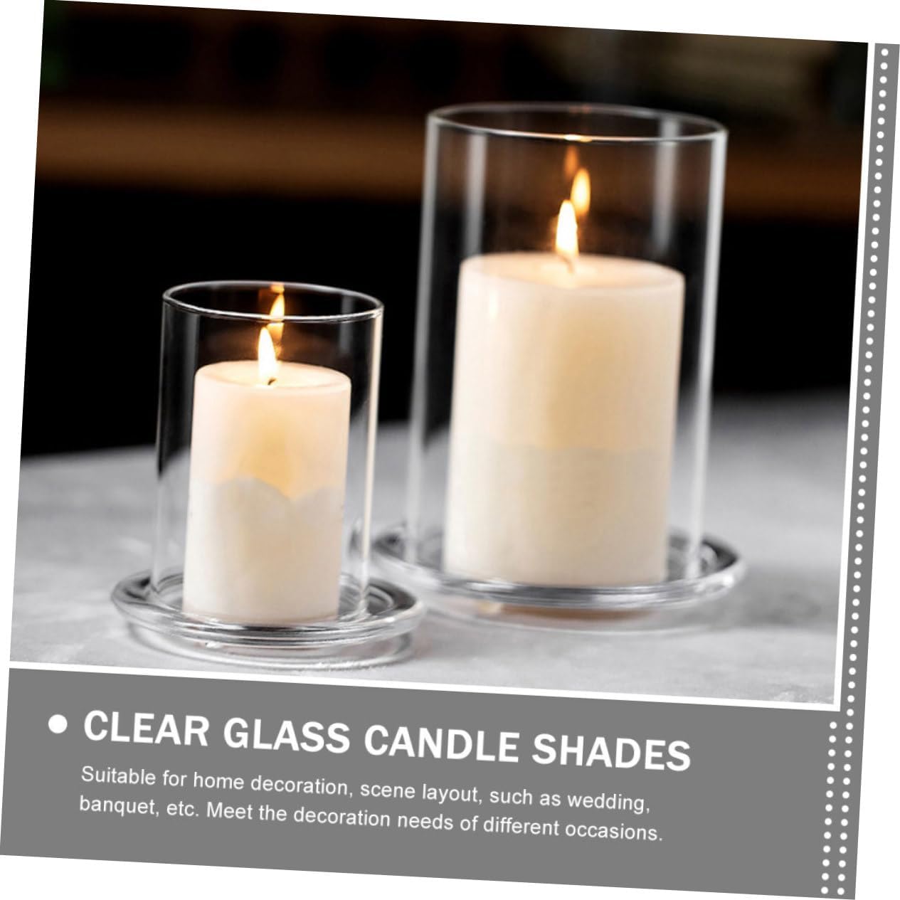 Glass Candle Holder Sleeve Open Ended Chimney Shade for Pillar Candles
