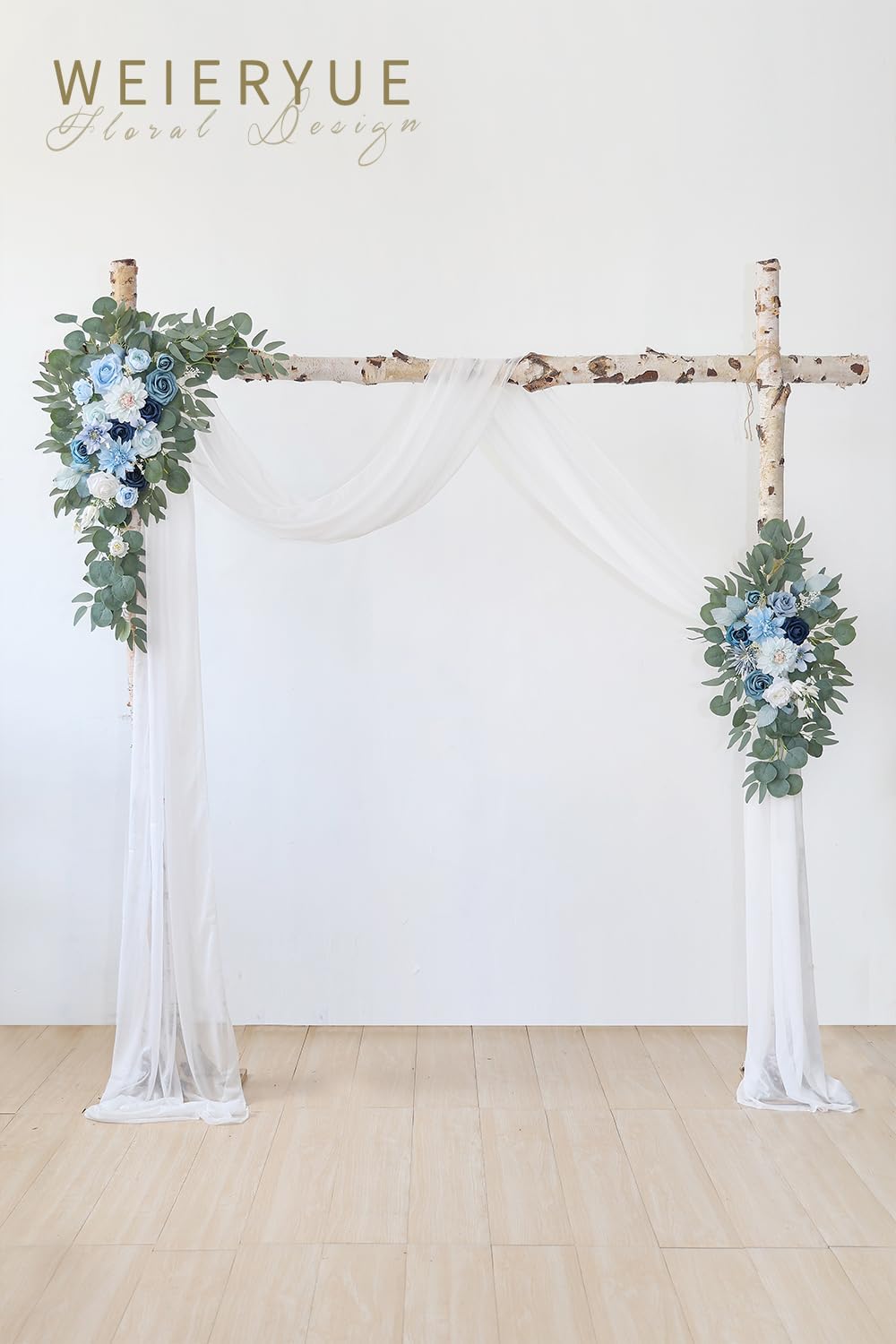 Artificial Wedding Arch Flowers Kit 3 Pieces Blue