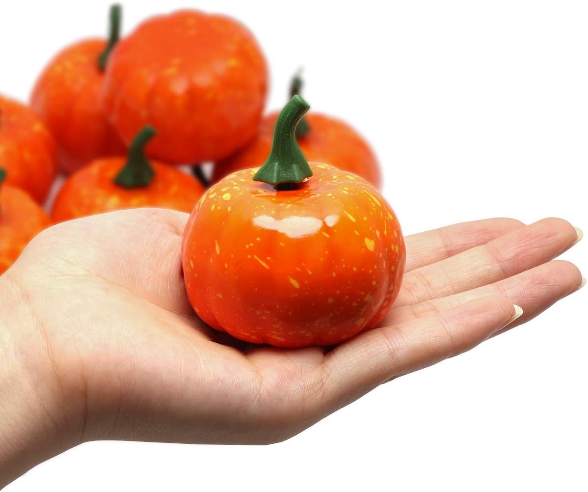 Coolrunner 12 Pack Realistic Artificial Fall Pumpkins - Orange