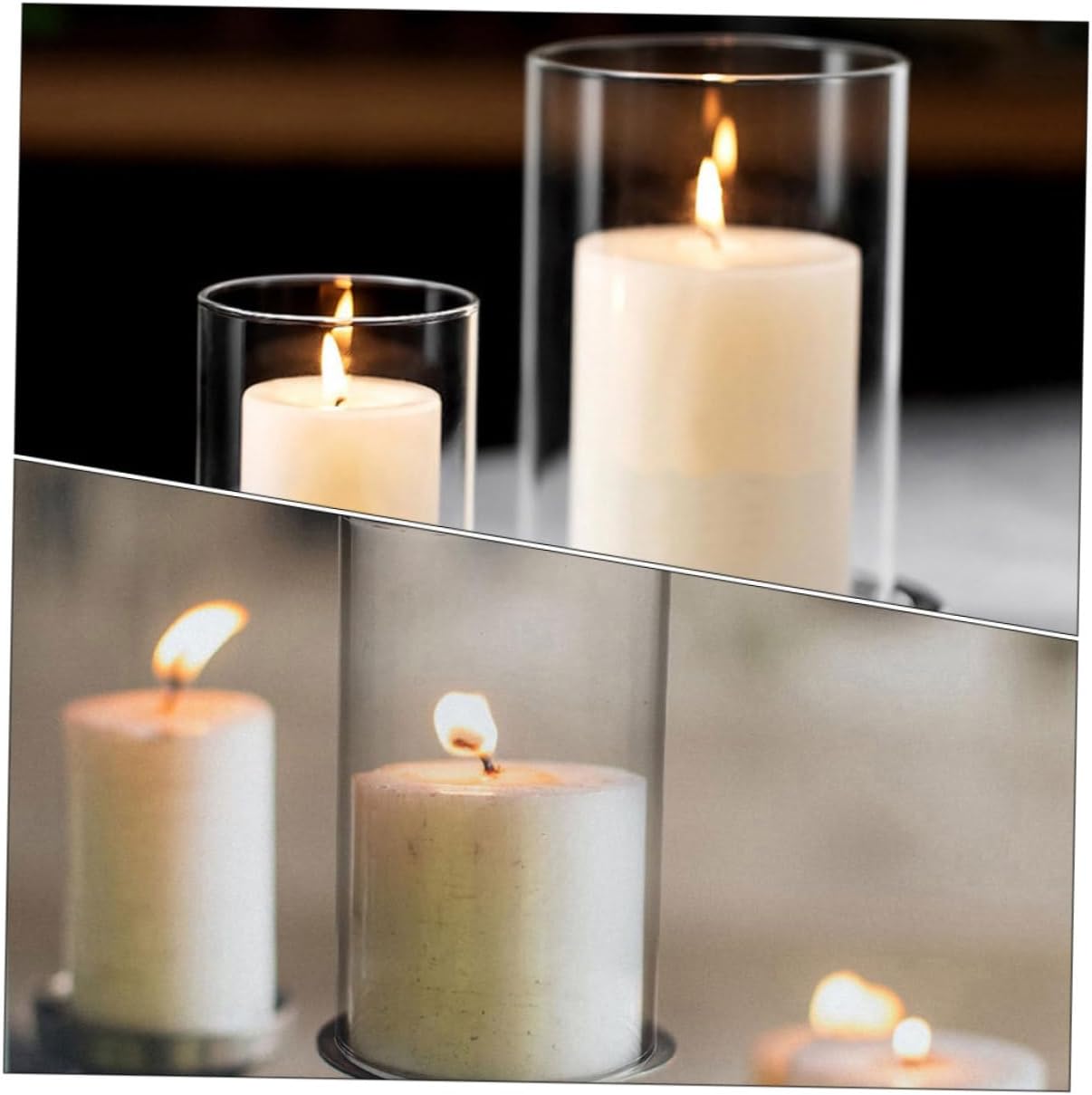 VALICLUD Clear Glass Candle Holder Sleeve for Home Decor