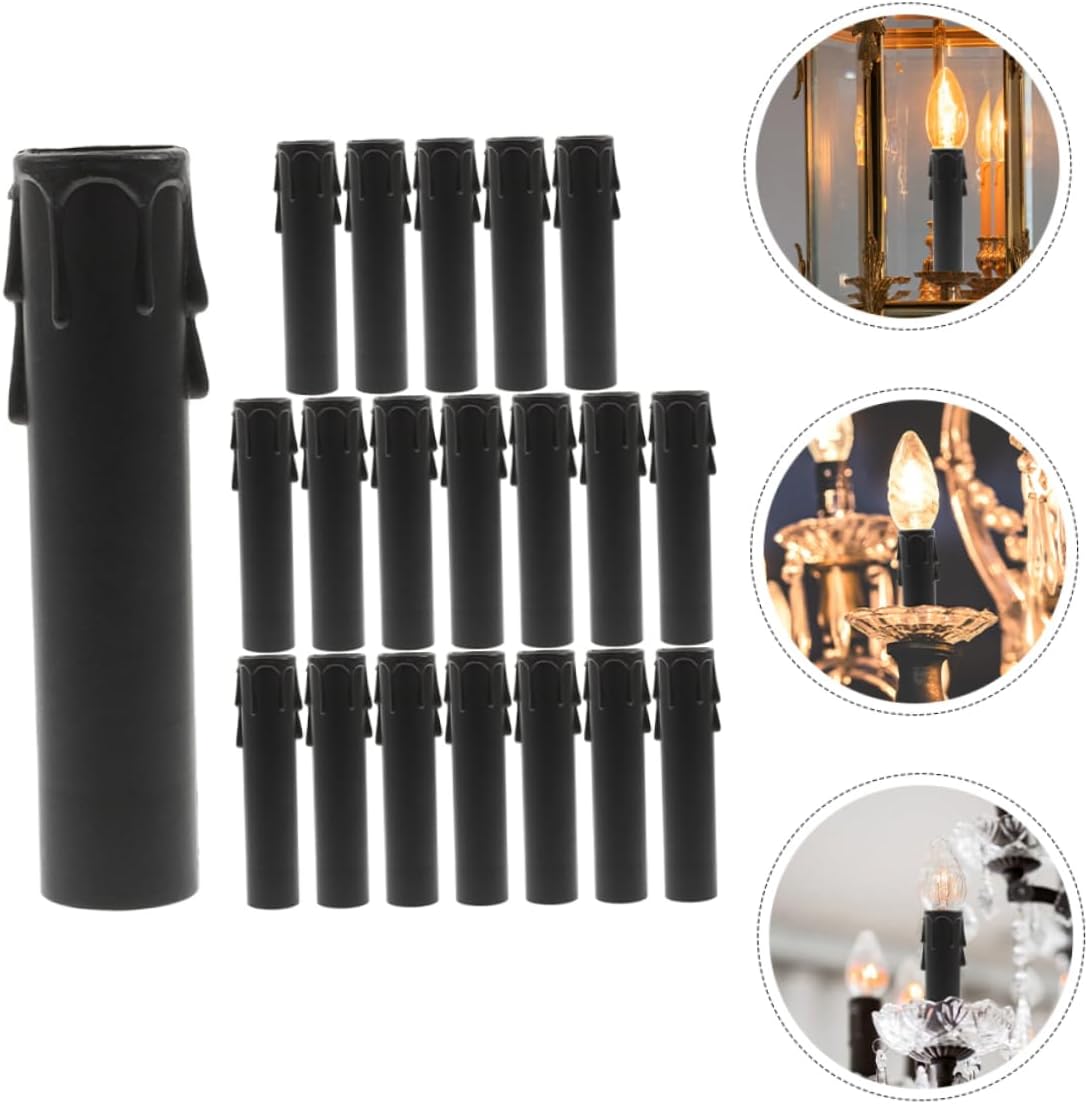Happyyami 20pcs Chandelier Socket Covers for Candle Drip Protection