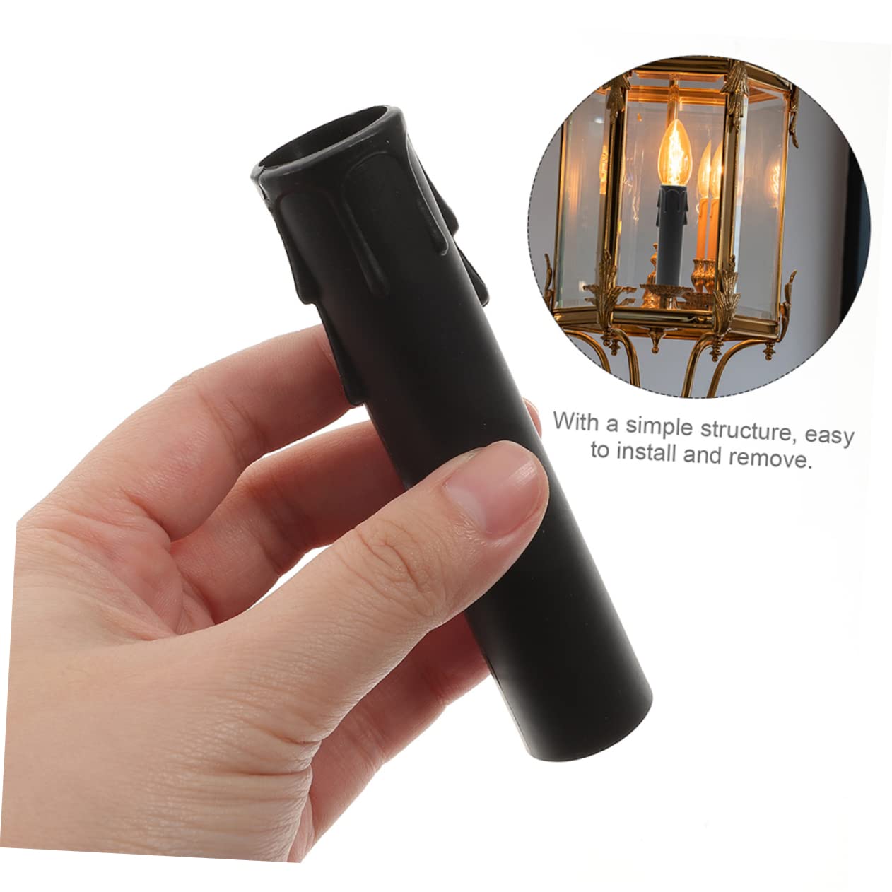 Operitacx 24pcs Tall Candle Covers for Chandeliers and Light Fixtures