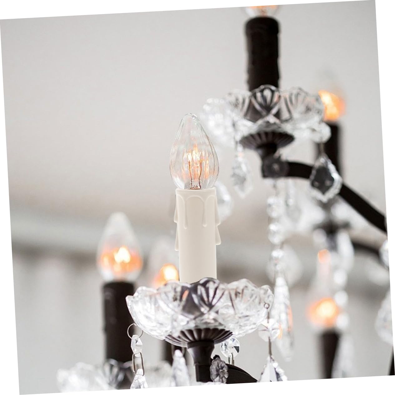 STOBAZA 20pcs Chandelier Light Covers Plastic Candle Sleeves Socket Cover