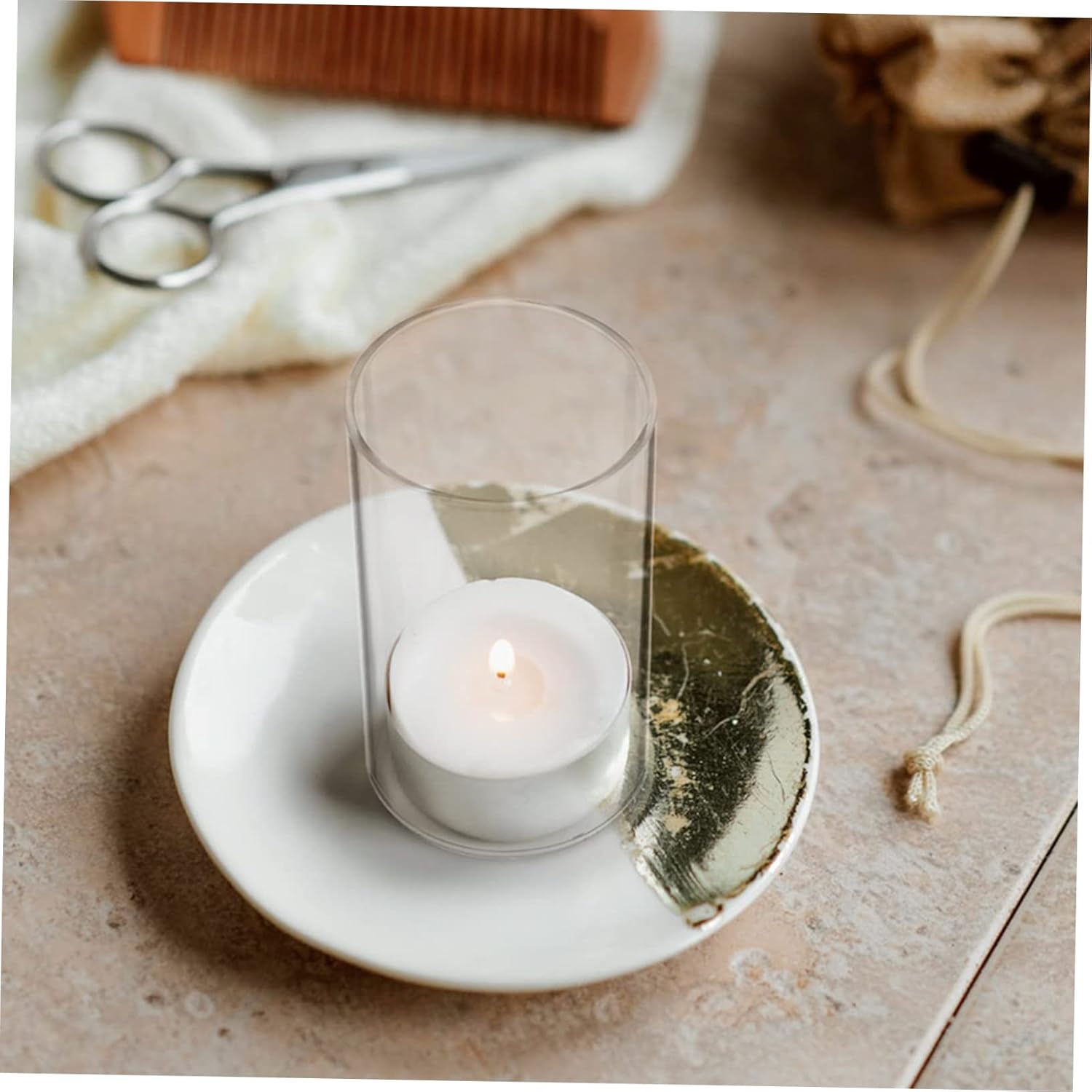 4pcs Taper Candles Glass Lampshade Cover for Modern Decor