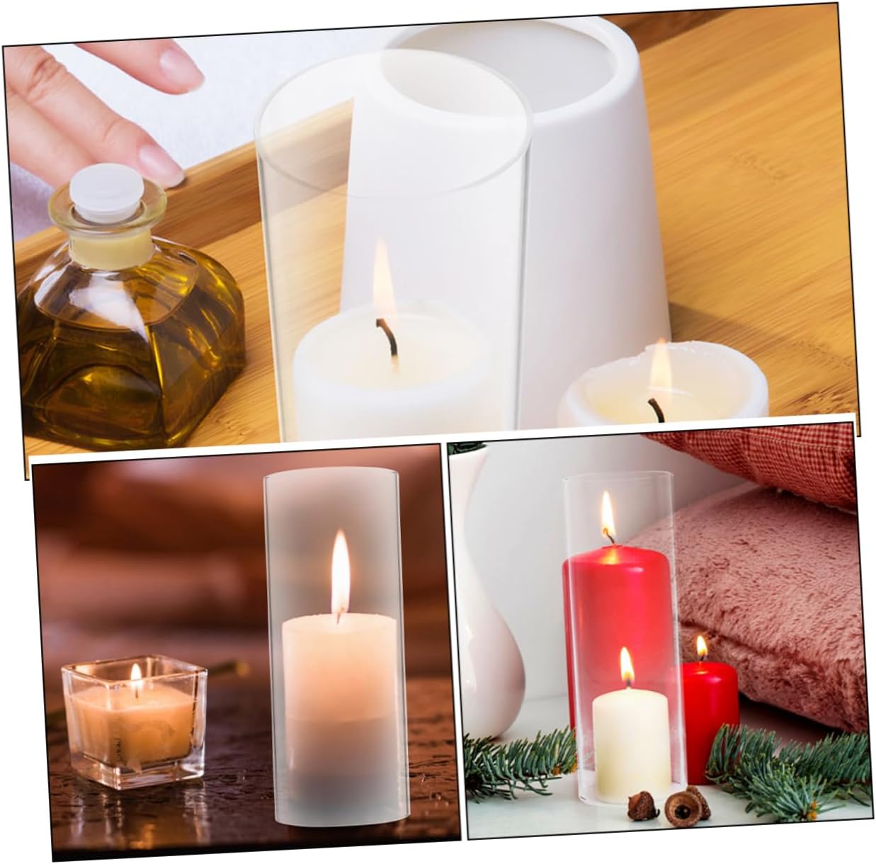 LIFKICH Decorative Glass Candle Holder Tealight Vessel Cover