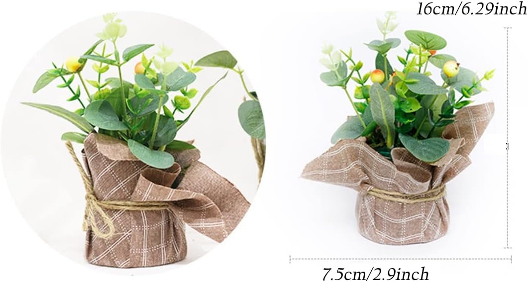 FUNAT Artificial Flower Pot Grey Office Home Decor