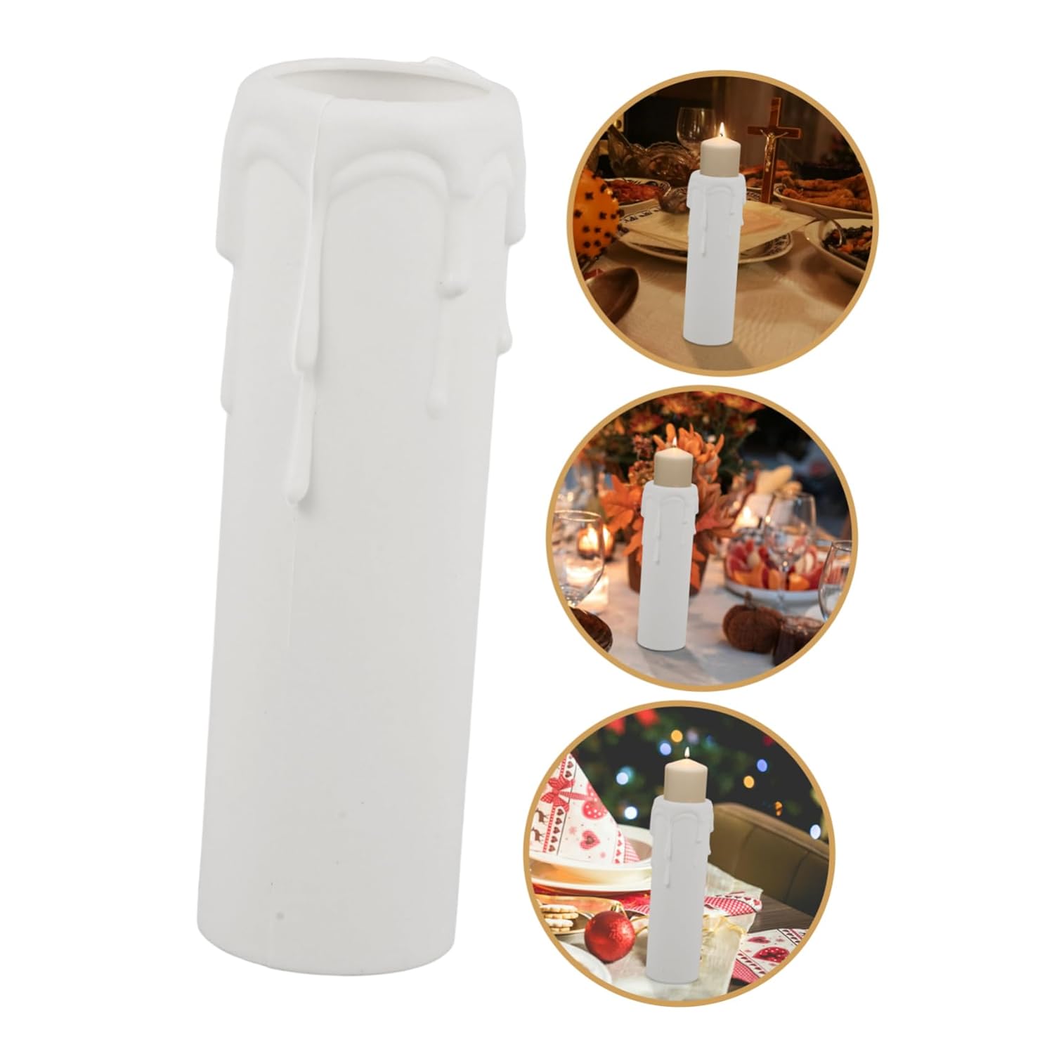 12pcs Chandelier Socket Covers with Wax Drop Effect