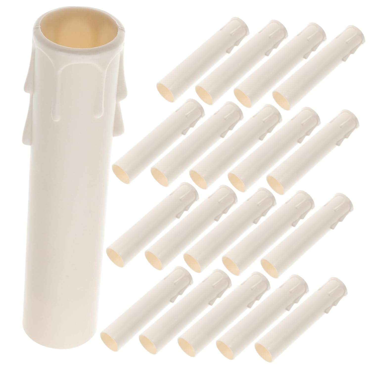 20pcs White Chandelier Tube Covers Decorative Candle Sleeves Easy Install